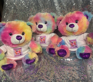 Arrives in 11-12 weeks - 8" Neon Tie Dye Bears & Shirts